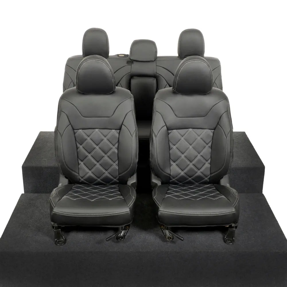 Mitsubishi Barbarian Tailored Leatherette Seat Covers (2016 Onwards) - Black - UK Custom Covers