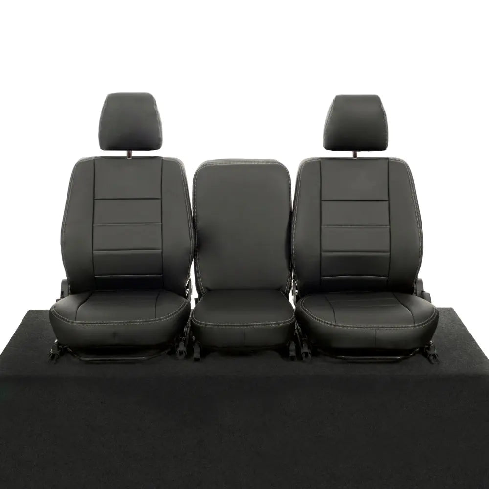 Fits Land Rover Defender 90 / 110 Tailored Leatherette Seat Covers (1987-2006) - Black - UK Custom Covers