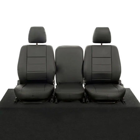 Fits Land Rover Defender 90 / 110 Tailored Leatherette Seat Covers (1987-2006) - Black - UK Custom Covers