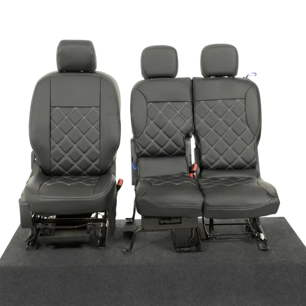 Toyota Proace City Tailored Leatherette Seat Covers (2018 Onwards) - Black - UK Custom Covers