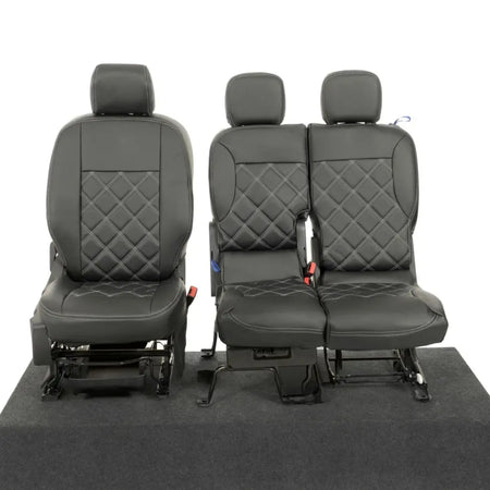 Toyota Proace City Tailored Leatherette Seat Covers (2018 Onwards) - Black - UK Custom Covers
