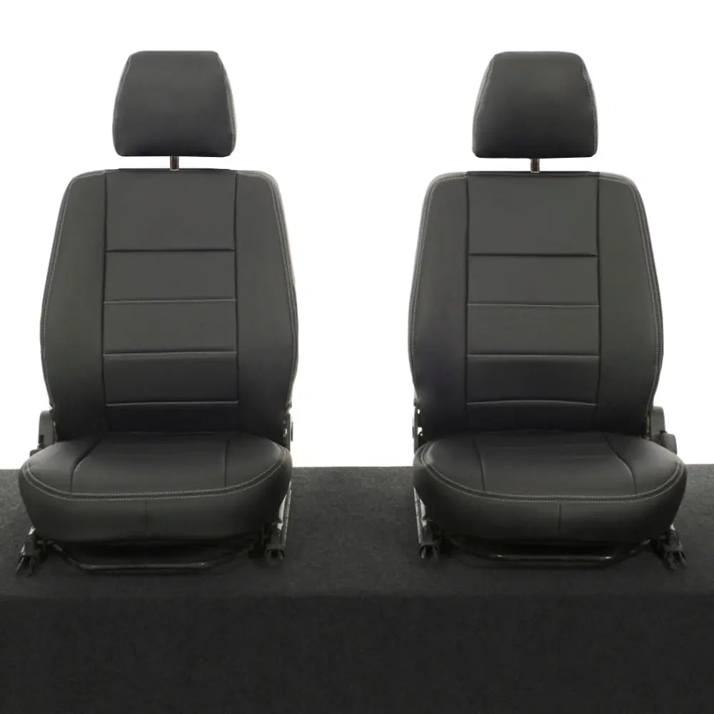 Fits Land Rover Defender 90 / 110 Tailored Leatherette Seat Covers (1987-2006) - Black - UK Custom Covers