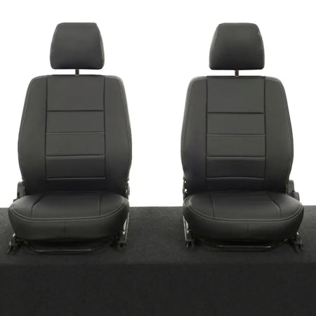 Fits Land Rover Defender 90 / 110 Tailored Leatherette Seat Covers (1987-2006) - Black - UK Custom Covers
