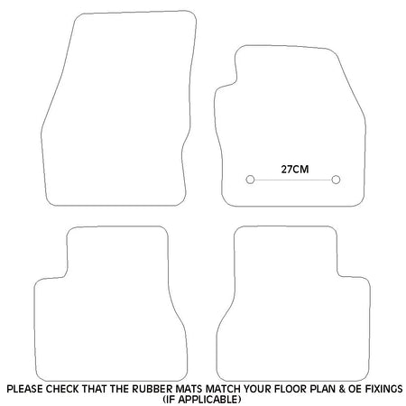 Ford Transit Connect Rubber Floor Mats (2014 Onwards) - UK Custom Covers