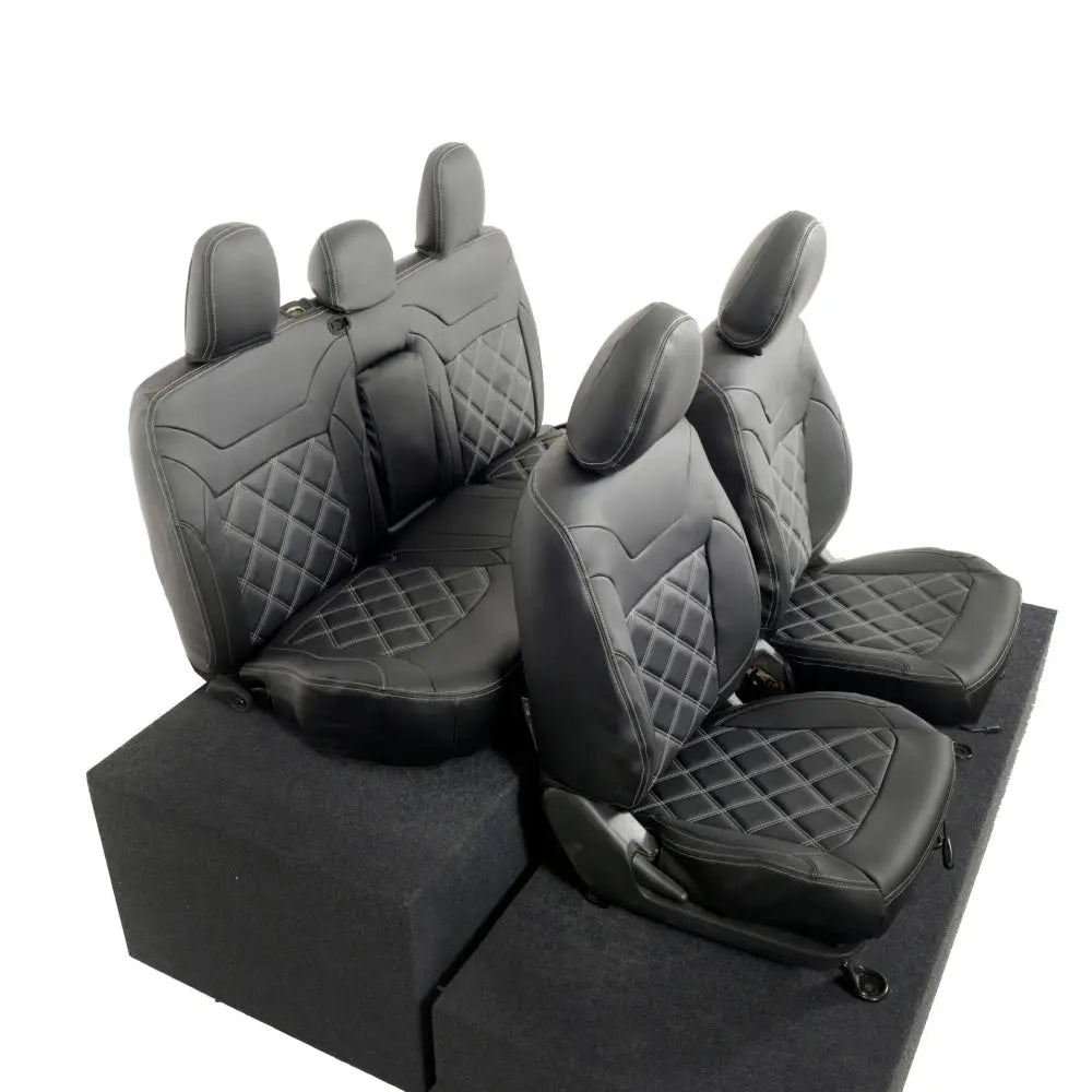 Mitsubishi Barbarian Tailored Leatherette Seat Covers (2016 Onwards) - Black - UK Custom Covers