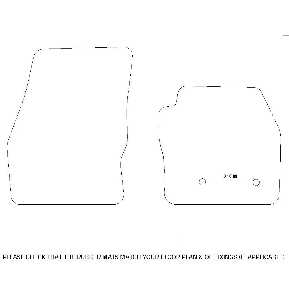 Ford Transit Connect Rubber Floor Mats (2014 Onwards) - UK Custom Covers
