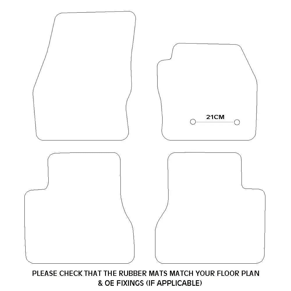 Ford Transit Connect Rubber Floor Mats (2014 Onwards) - UK Custom Covers