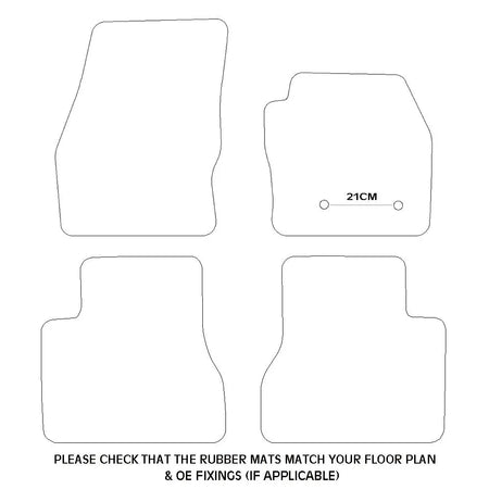 Ford Transit Connect Rubber Floor Mats (2014 Onwards) - UK Custom Covers