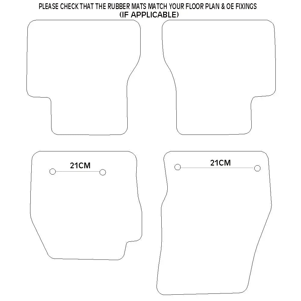 Ford Transit Connect Rubber Floor Mats (2014 Onwards) - UK Custom Covers