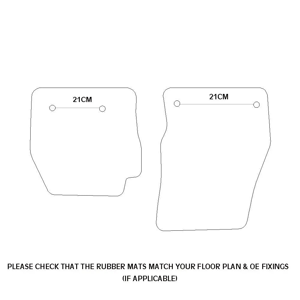 Ford Transit Connect Rubber Floor Mats (2014 Onwards) - UK Custom Covers