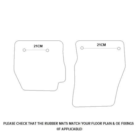 Ford Transit Connect Rubber Floor Mats (2014 Onwards) - UK Custom Covers