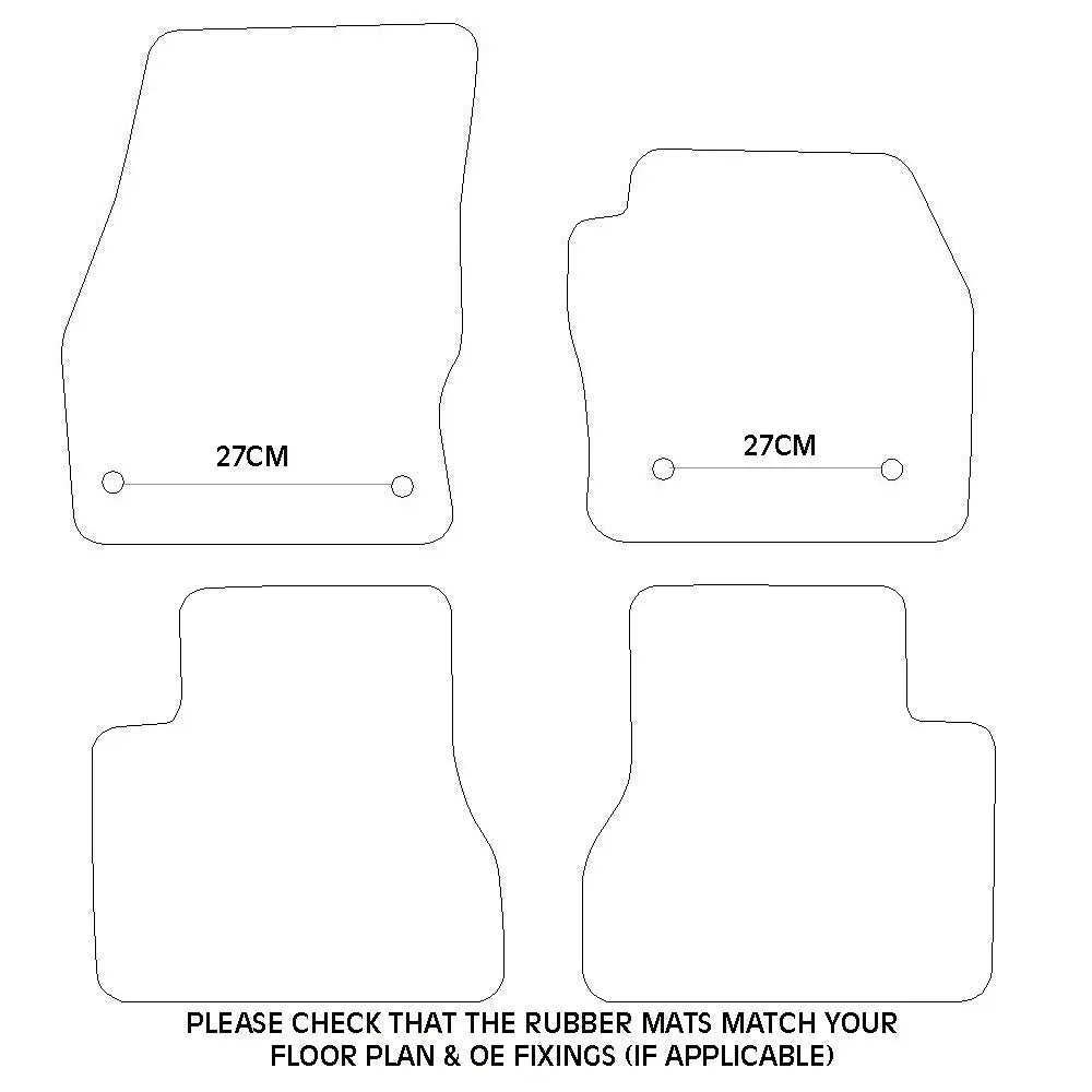 Ford Transit Connect Rubber Floor Mats (2014 Onwards) - UK Custom Covers