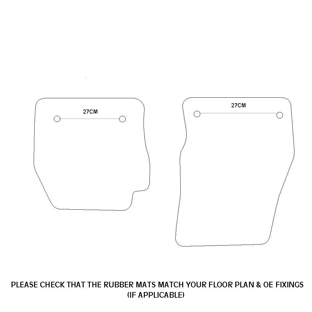 Ford Transit Connect Rubber Floor Mats (2014 Onwards) - UK Custom Covers