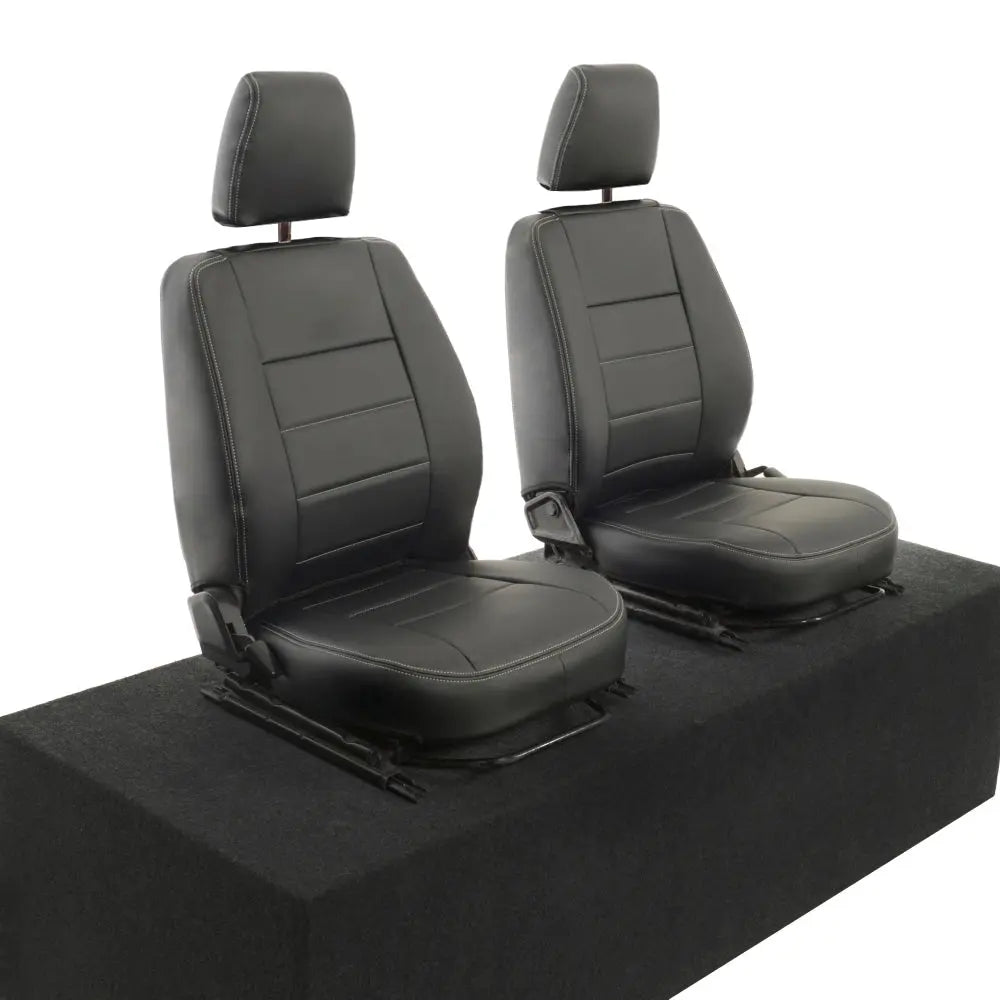 Fits Land Rover Defender 90 / 110 Tailored Leatherette Seat Covers (1987-2006) - Black - UK Custom Covers