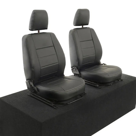 Fits Land Rover Defender 90 / 110 Tailored Leatherette Seat Covers (1987-2006) - Black - UK Custom Covers