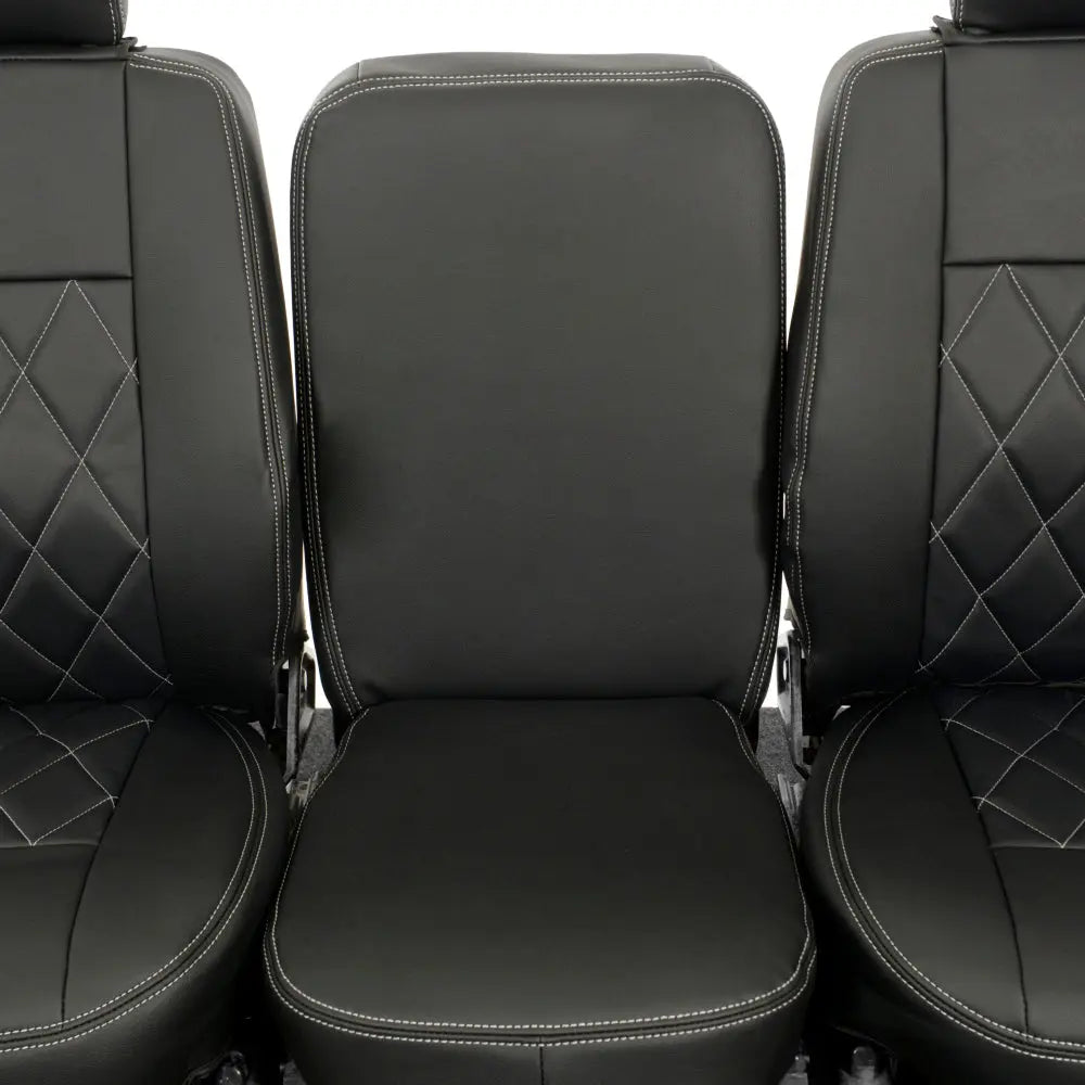 Fits Land Rover Defender 90 / 110 Tailored Leatherette Seat Covers (1987-2006) - Black - UK Custom Covers
