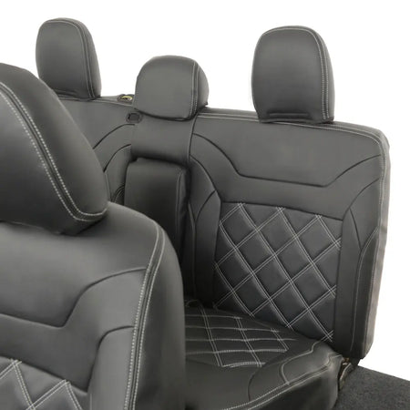 Mitsubishi Barbarian Tailored Leatherette Seat Covers (2016 Onwards) - Black - UK Custom Covers