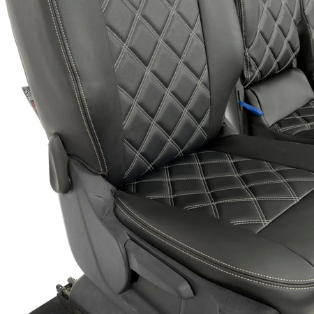 Toyota Proace City Tailored Leatherette Seat Covers (2018 Onwards) - Black - UK Custom Covers