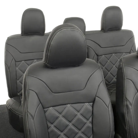 Mitsubishi Barbarian Tailored Leatherette Seat Covers (2016 Onwards) - Black - UK Custom Covers