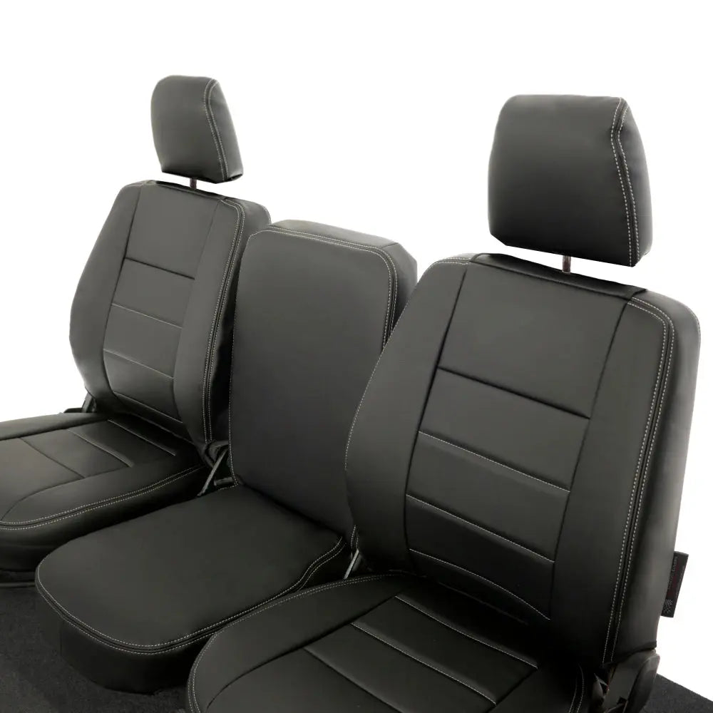 Fits Land Rover Defender 90 / 110 Tailored Leatherette Seat Covers (1987-2006) - Black - UK Custom Covers