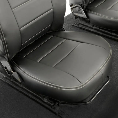 Fits Land Rover Defender 90 / 110 Tailored Leatherette Seat Covers (1987-2006) - Black - UK Custom Covers
