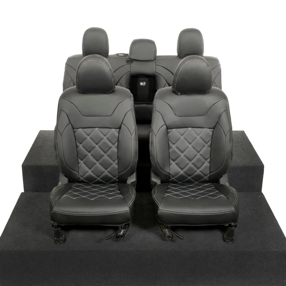 Mitsubishi Barbarian Tailored Leatherette Seat Covers (2016 Onwards) - Black - UK Custom Covers