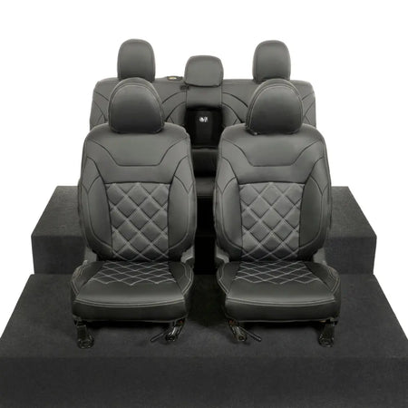 Mitsubishi Barbarian Tailored Leatherette Seat Covers (2016 Onwards) - Black - UK Custom Covers