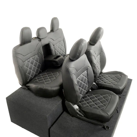 Mitsubishi Barbarian Tailored Leatherette Seat Covers (2016 Onwards) - Black - UK Custom Covers
