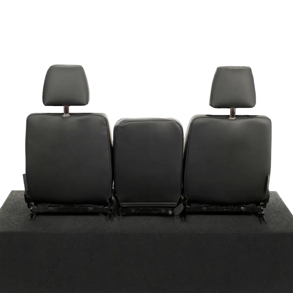 Fits Land Rover Defender 90 / 110 Tailored Leatherette Seat Covers (1987-2006) - Black - UK Custom Covers
