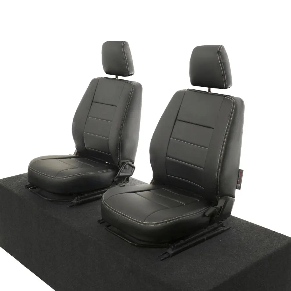 Fits Land Rover Defender 90 / 110 Tailored Leatherette Seat Covers (1987-2006) - Black - UK Custom Covers
