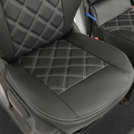 Toyota Proace City Tailored Leatherette Seat Covers (2018 Onwards) - Black - UK Custom Covers