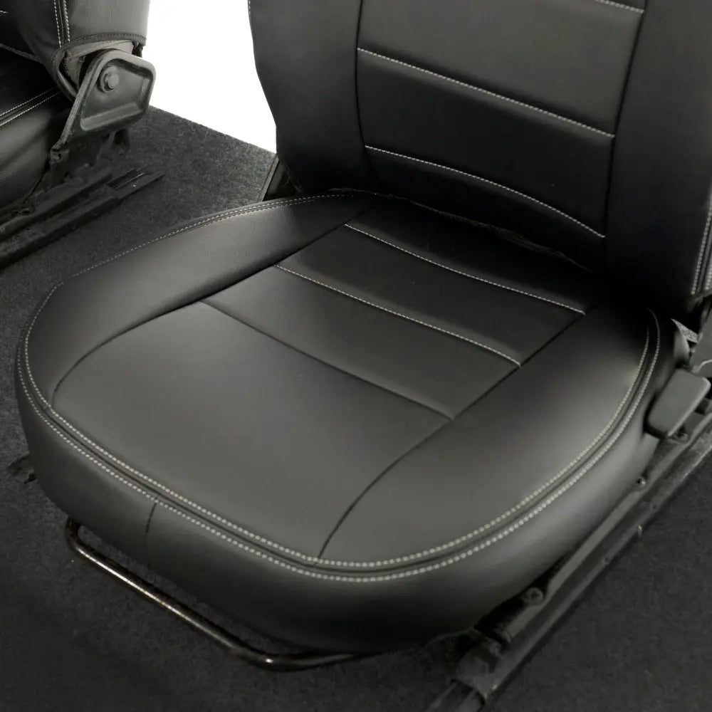 Fits Land Rover Defender 90 / 110 Tailored Leatherette Seat Covers (1987-2006) - Black - UK Custom Covers