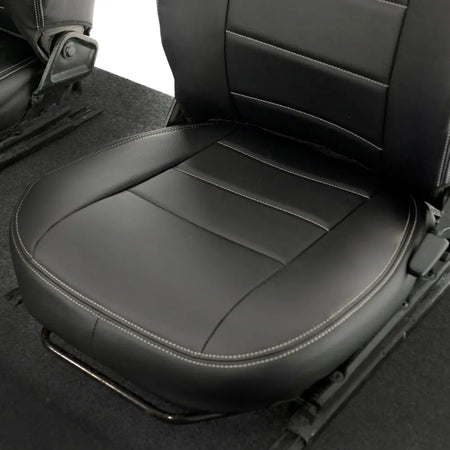 Fits Land Rover Defender 90 / 110 Tailored Leatherette Seat Covers (1987-2006) - Black - UK Custom Covers