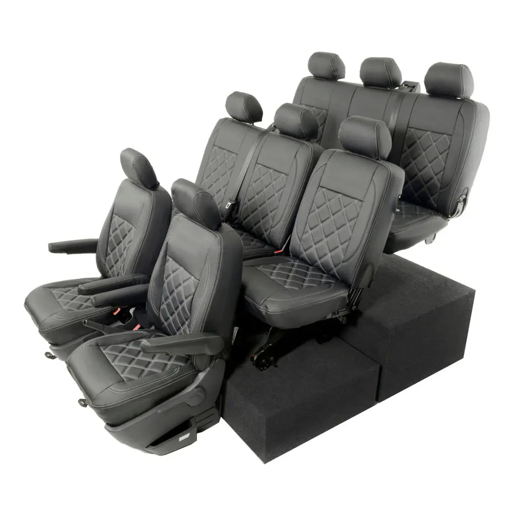 VW T5 / T5.1 Shuttle Tailored Leatherette Seat Covers (2003-2015) - UK Custom Covers