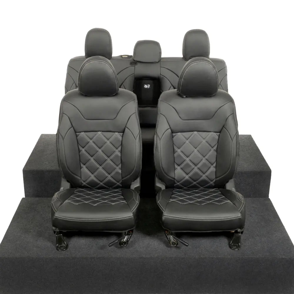 Mitsubishi Barbarian Tailored Leatherette Seat Covers (2016 Onwards) - Black - UK Custom Covers