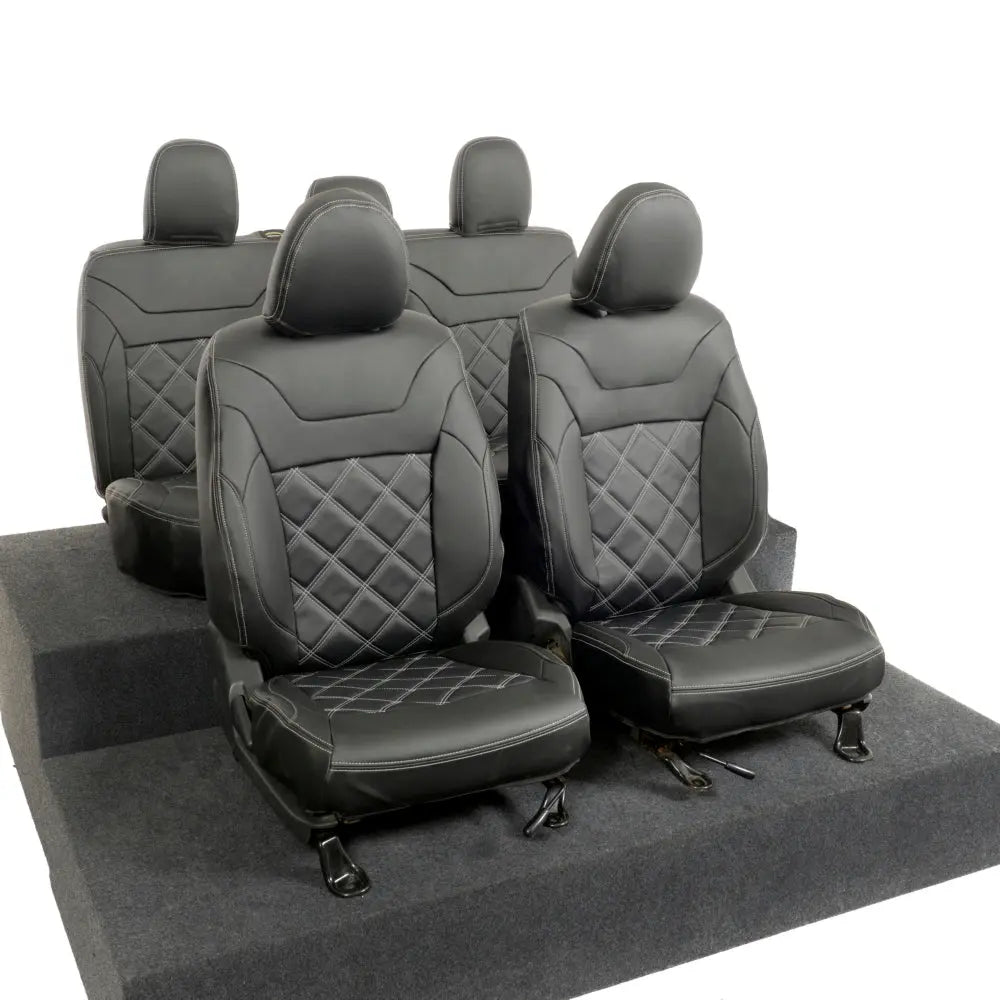 Mitsubishi Barbarian Tailored Leatherette Seat Covers (2016 Onwards) - Black - UK Custom Covers