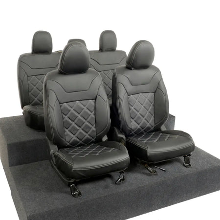 Mitsubishi Barbarian Tailored Leatherette Seat Covers (2016 Onwards) - Black - UK Custom Covers