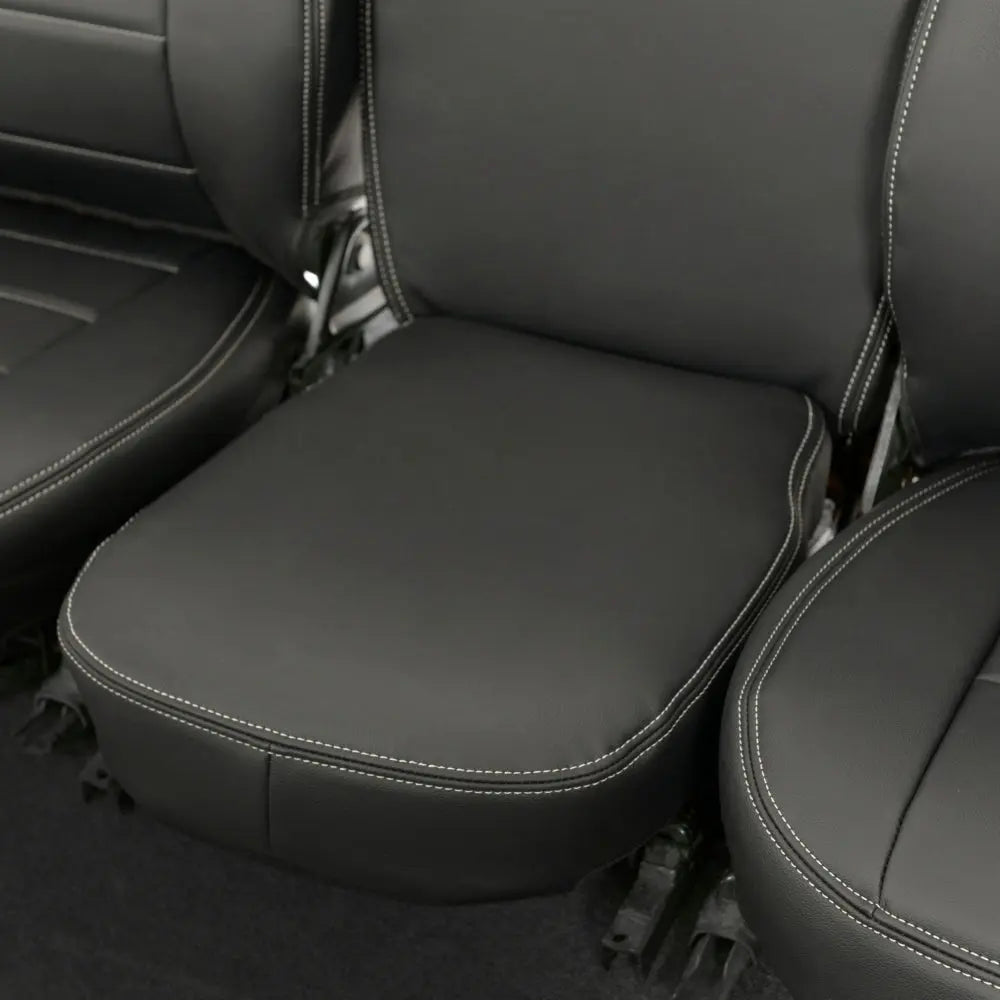 Fits Land Rover Defender 90 / 110 Tailored Leatherette Seat Covers (1987-2006) - Black - UK Custom Covers