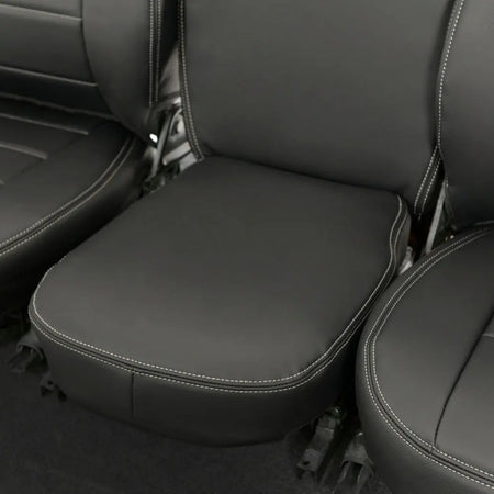 Fits Land Rover Defender 90 / 110 Tailored Leatherette Seat Covers (1987-2006) - Black - UK Custom Covers