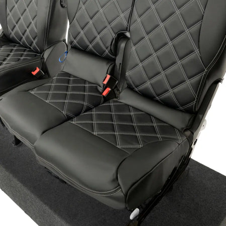 Toyota Proace City Tailored Leatherette Seat Covers (2018 Onwards) - Black - UK Custom Covers