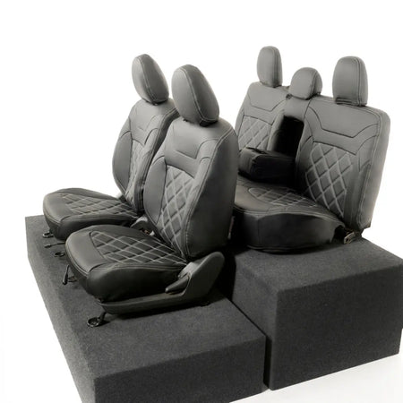 Mitsubishi Barbarian Tailored Leatherette Seat Covers (2016 Onwards) - Black - UK Custom Covers