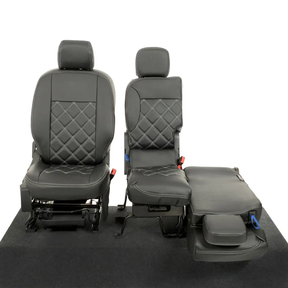 Toyota Proace City Tailored Leatherette Seat Covers (2018 Onwards) - Black - UK Custom Covers
