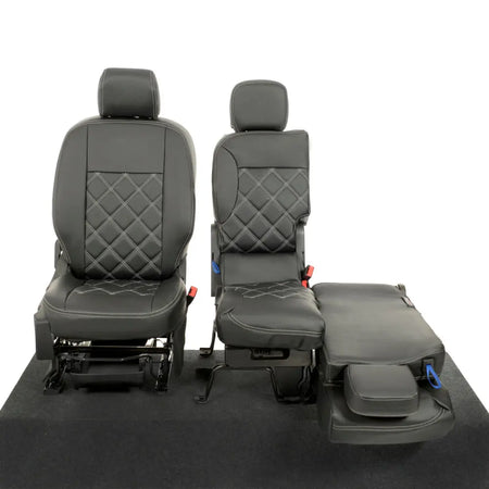 Toyota Proace City Tailored Leatherette Seat Covers (2018 Onwards) - Black - UK Custom Covers