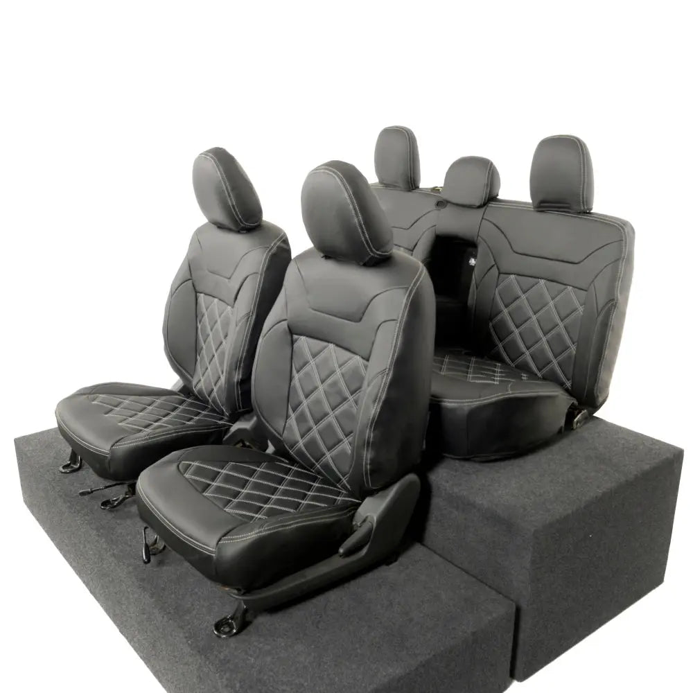 Mitsubishi Barbarian Tailored Leatherette Seat Covers (2016 Onwards) - Black - UK Custom Covers