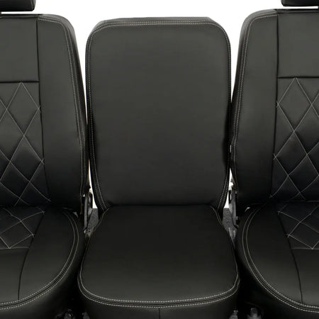 Fits Land Rover Defender 90 / 110 Tailored Leatherette Seat Covers (1987-2006) - Black - UK Custom Covers