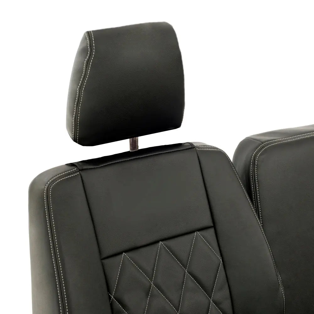 Fits Land Rover Defender 90 / 110 Tailored Leatherette Seat Covers (1987-2006) - Black - UK Custom Covers