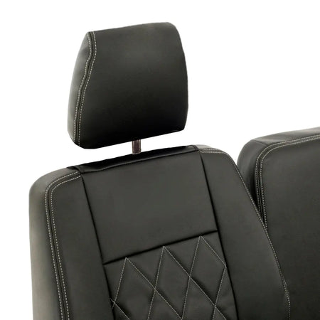 Fits Land Rover Defender 90 / 110 Tailored Leatherette Seat Covers (1987-2006) - Black - UK Custom Covers