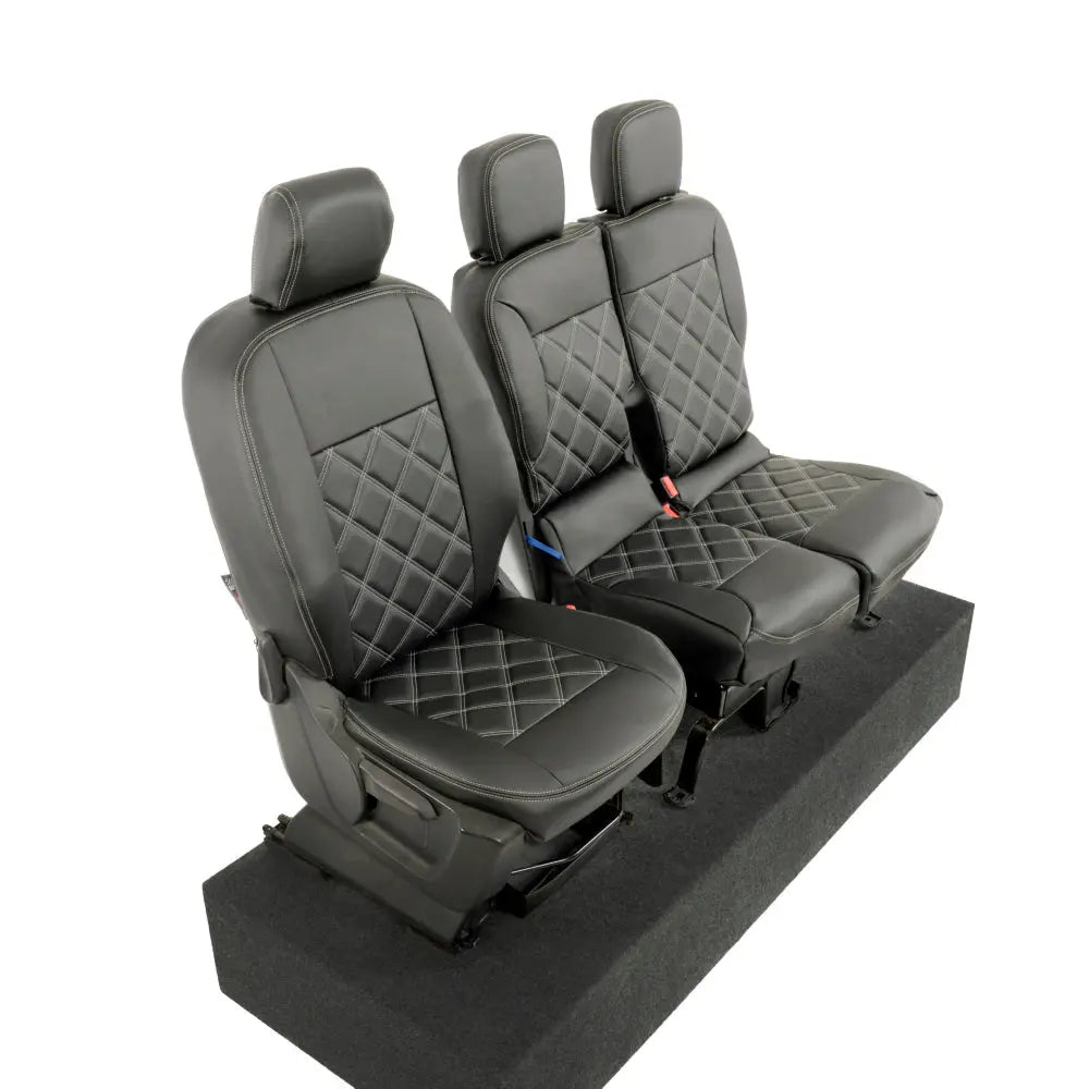 Toyota Proace City Tailored Leatherette Seat Covers (2018 Onwards) - Black - UK Custom Covers