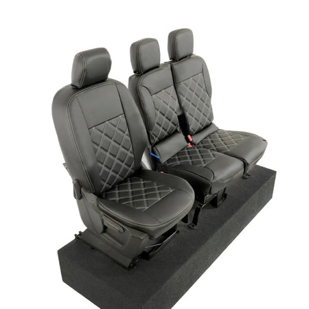 Toyota Proace City Tailored Leatherette Seat Covers (2018 Onwards) - Black - UK Custom Covers