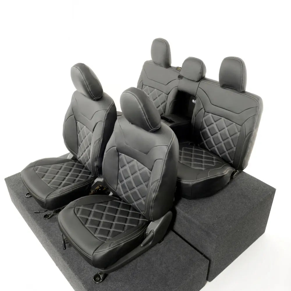 Mitsubishi Barbarian Tailored Leatherette Seat Covers (2016 Onwards) - Black - UK Custom Covers